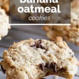 Banana Oatmeal Cookies with text overlay