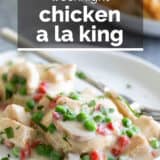 chicken a la king with text overlay