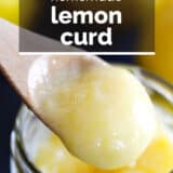Homemade lemon curd with text overlay