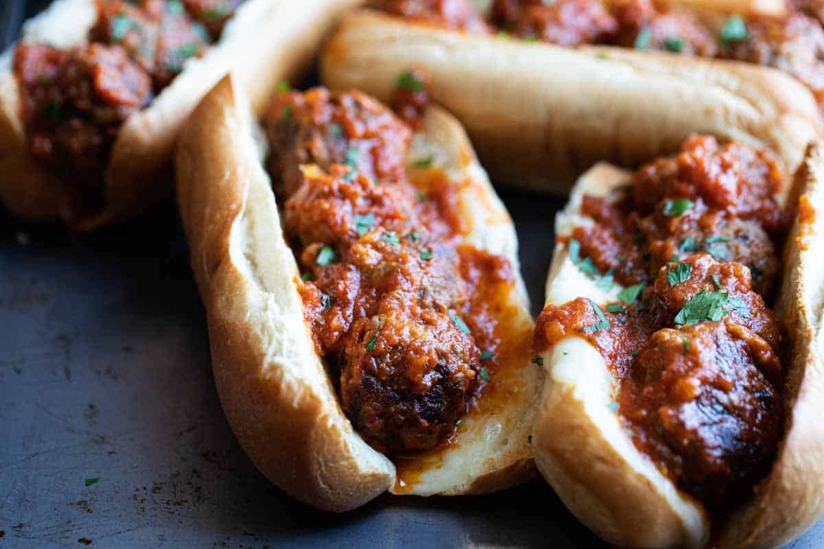 meatball subs with marinara