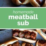 meatball subs with text in the middle