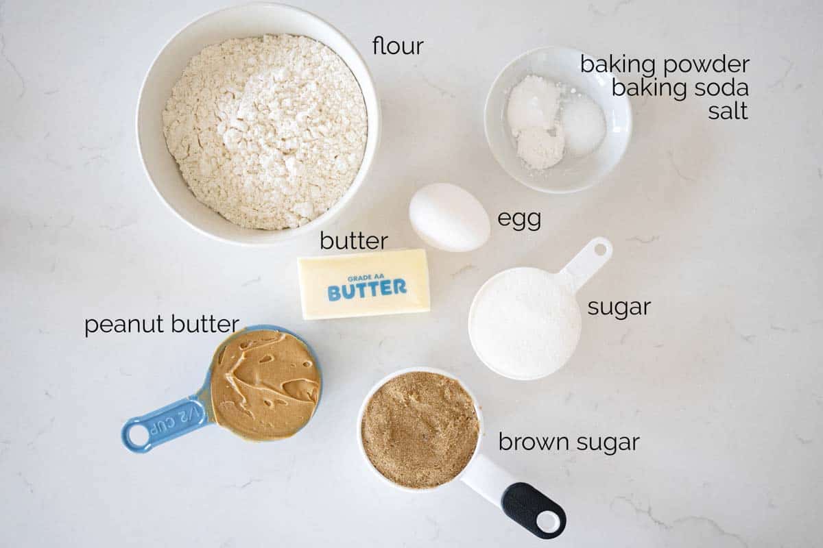 ingredients for peanut butter cookies