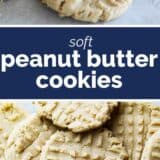 peanut butter cookies with text in the middle