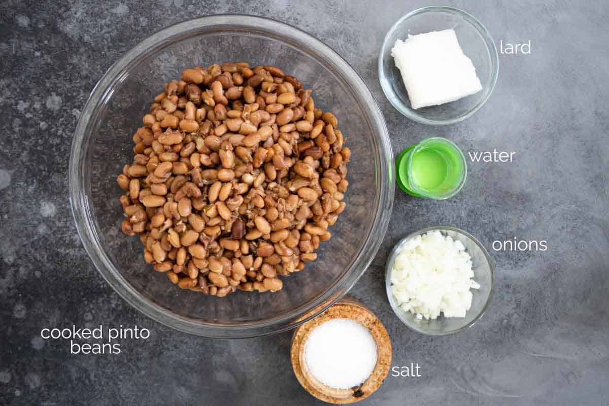 ingredients needed to make refried beans