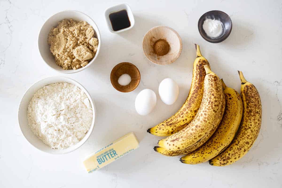 ingredients to make moist banana bread