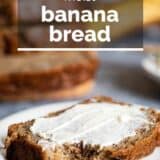 banana bread with text overlay