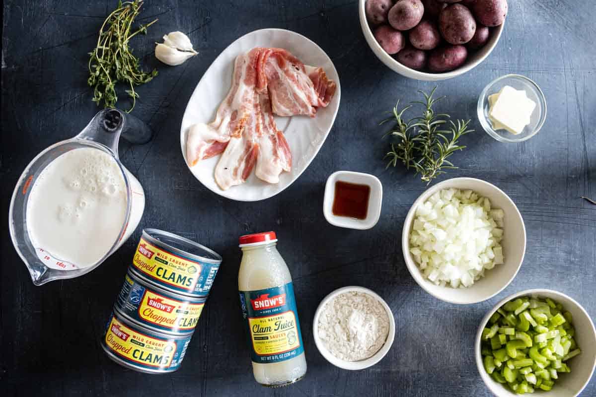 ingredients needed to make clam chowder