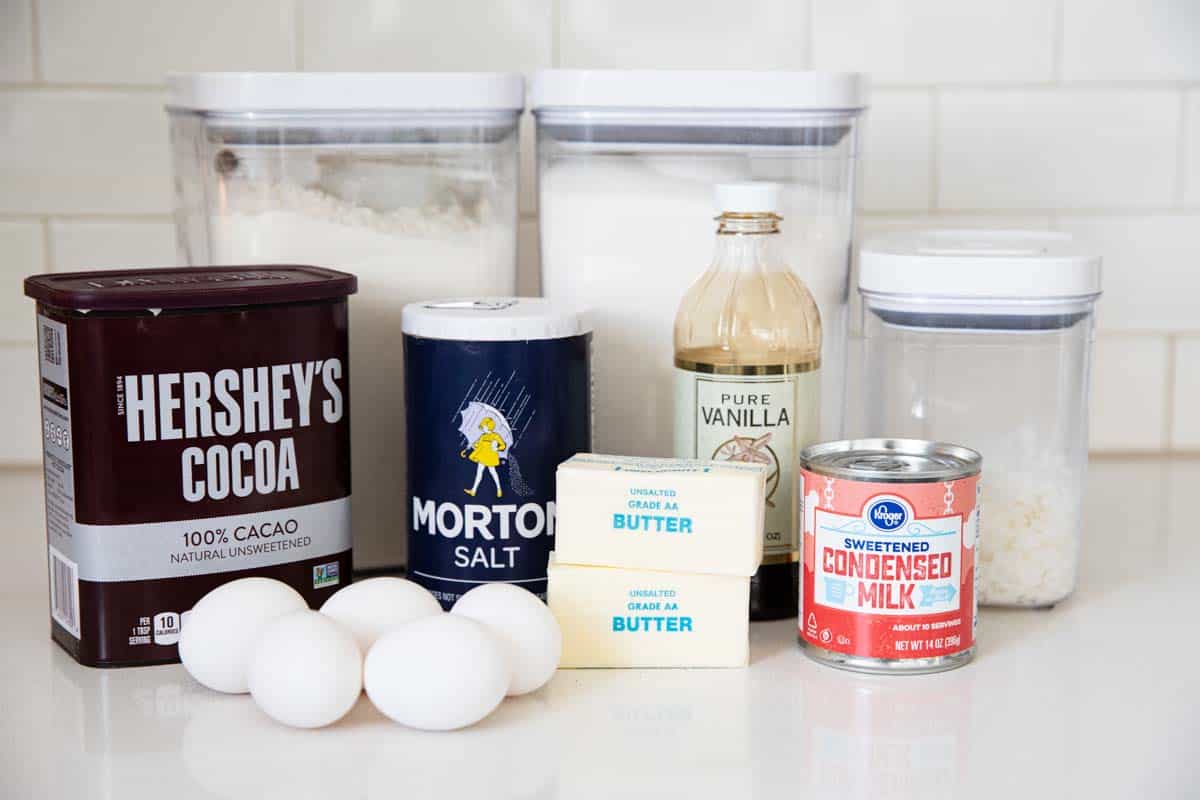 ingredients needed to make coconut brownies