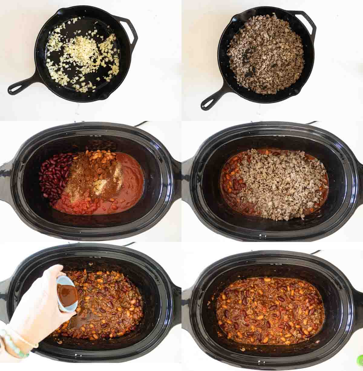 steps to make crock pot chili