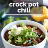 Crock Pot Chili with text overlay