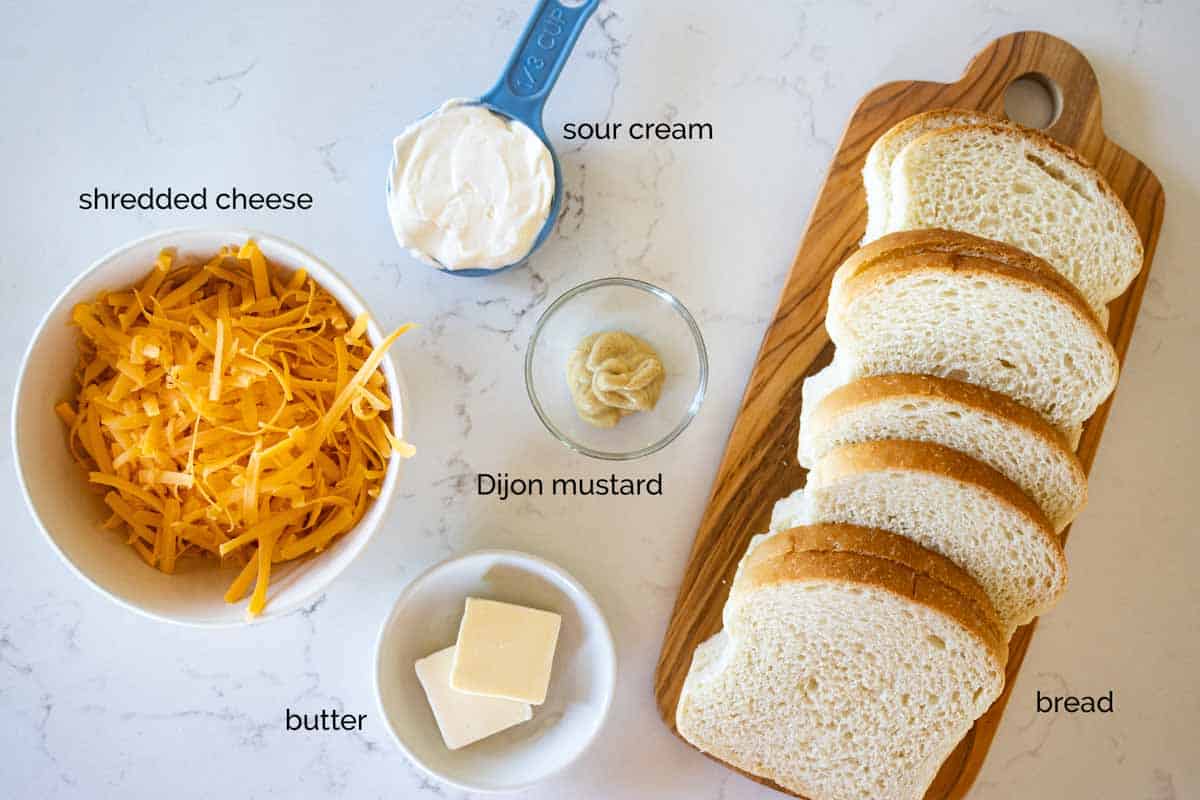 ingredients needed for grilled cheese sandwich