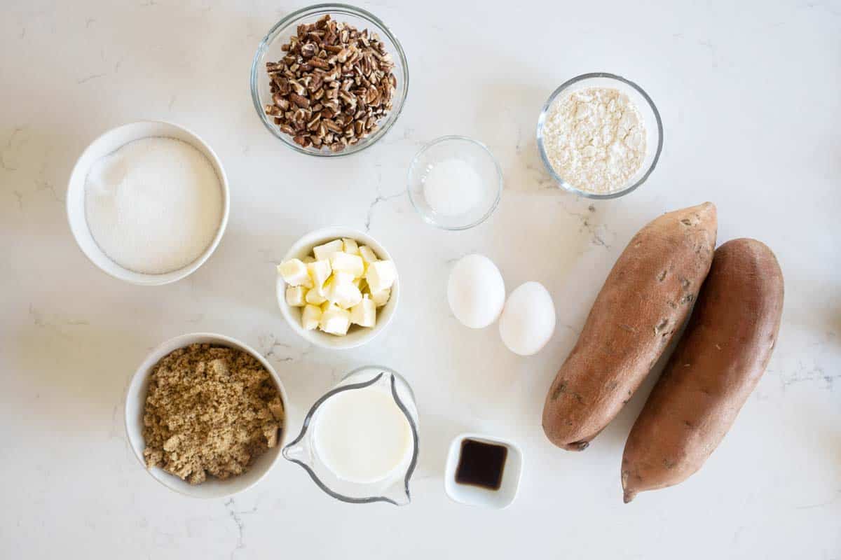 ingredients to make sweet potato casserole