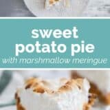 Sweet Potato Pie with text bar in the middle