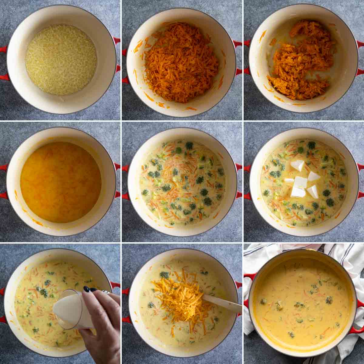 steps to make broccoli cheddar soup