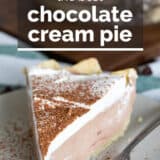 Chocolate Cream Pie with text overlay