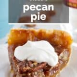 pecan pie with text overlay