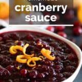 cranberry sauce with text overlay