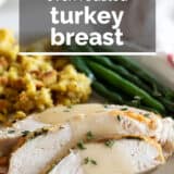 roast turkey breast with text overlay