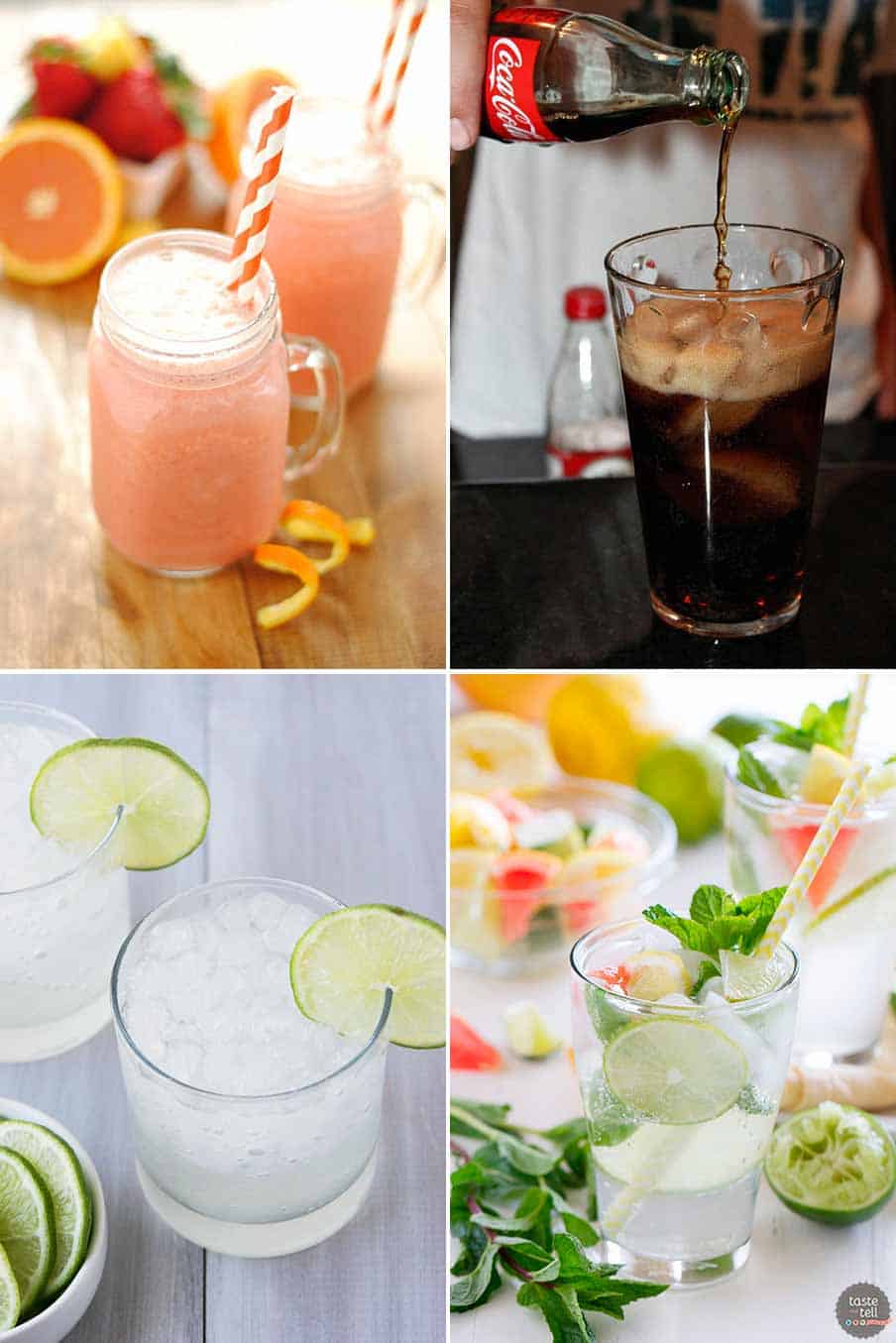 photo collage of mocktails