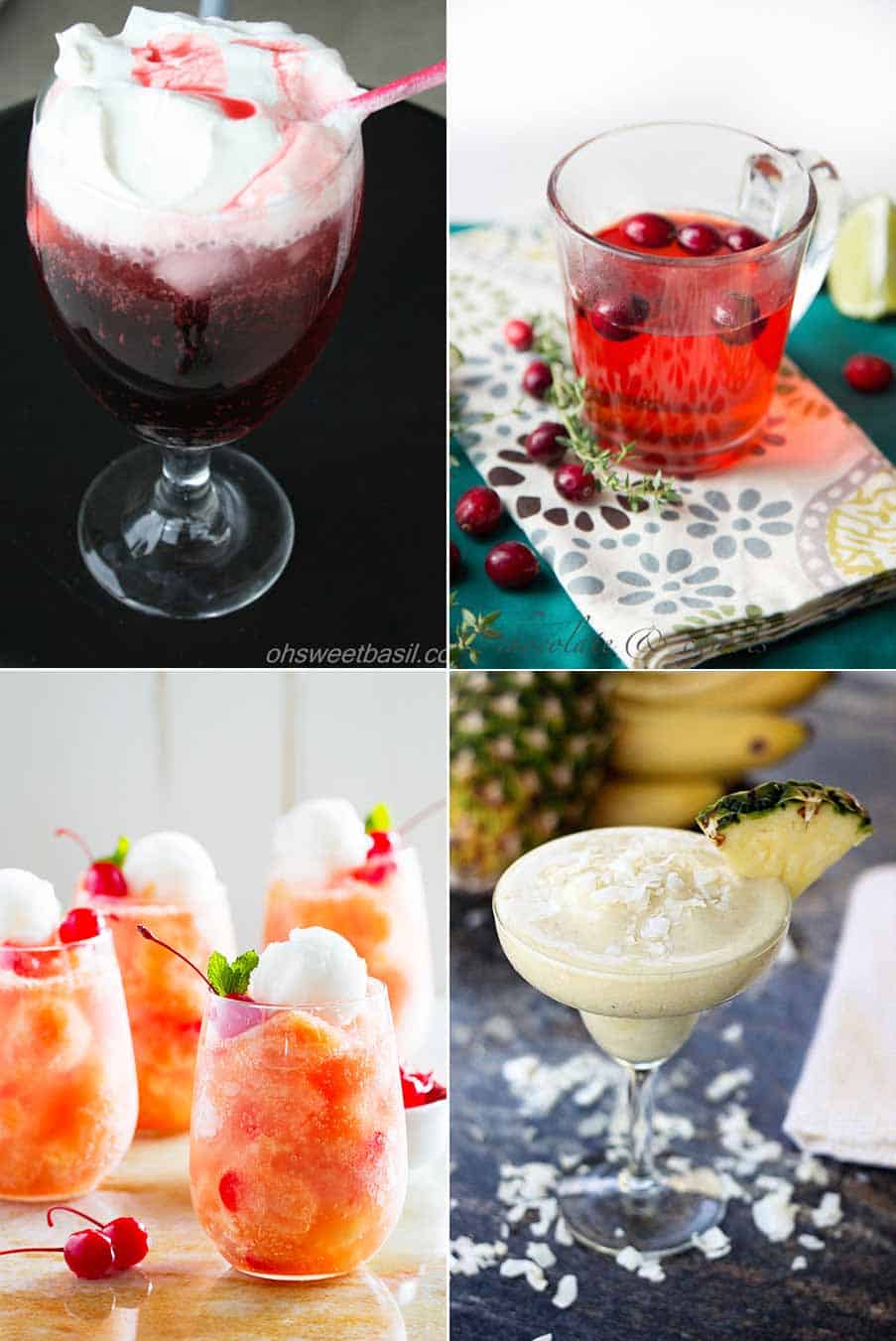 photo collage of mocktails