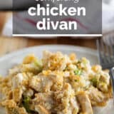 Chicken Divan with text overlay