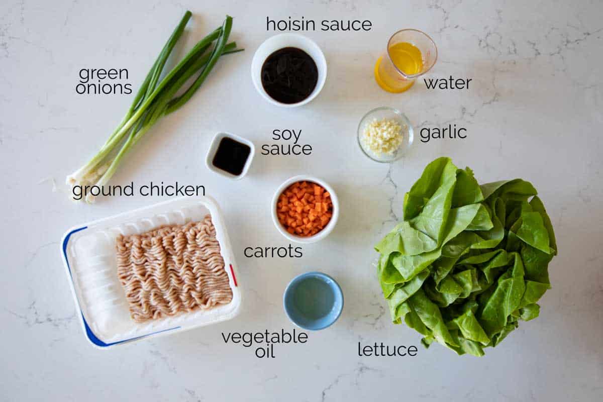 ingredients needed to make chicken lettuce wraps