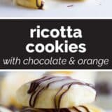 Ricotta Cookies with Chocolate and Orange with text bar in the middle