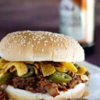 sloppy joe with fritos and jalapenos