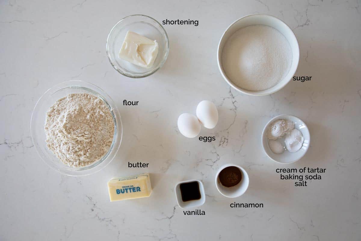 ingredients needed for snickerdoodle recipe