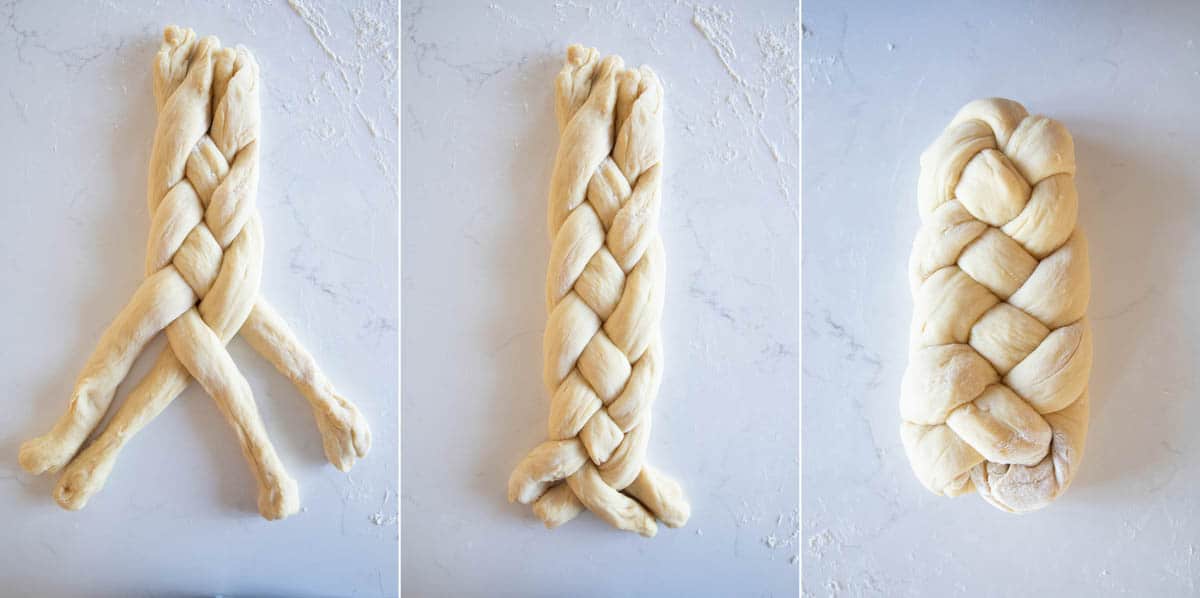 braiding bread dough