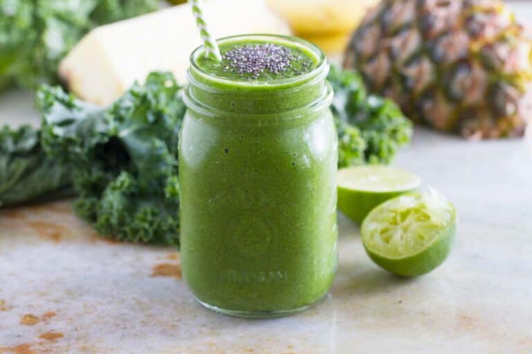 Healthy Kale Smoothie with Pineapple and Banana Taste and Tell