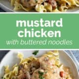 Mustard Chicken with text bar in the middle