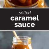 salted caramel with text bar in the middle