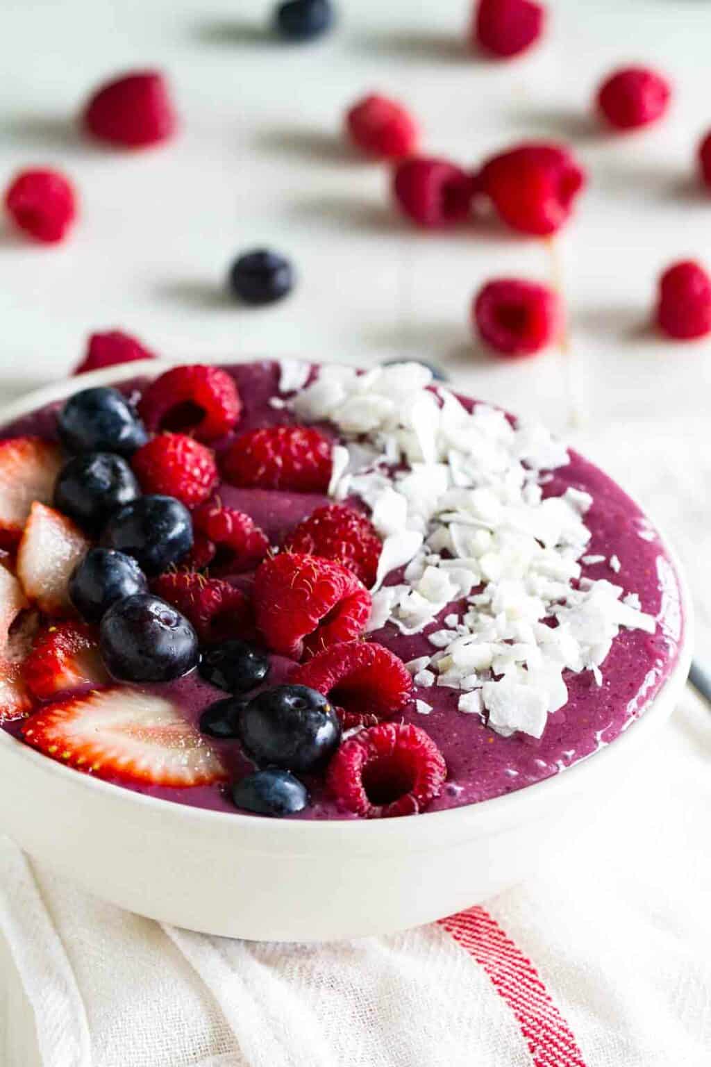 Easy Smoothie Bowl with Berries and Coconut Taste and Tell