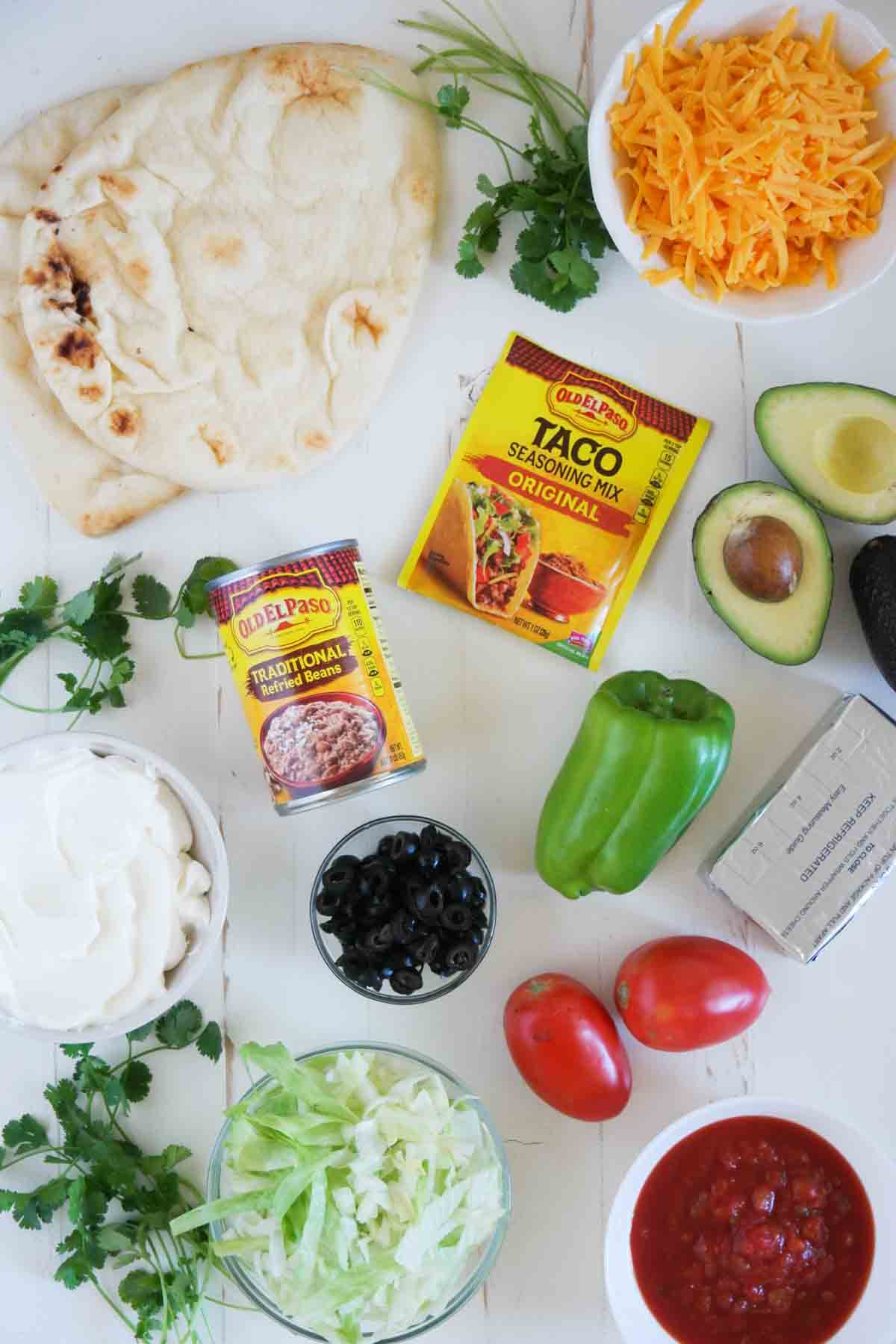 ingredients needed to make 7 layer flatbread