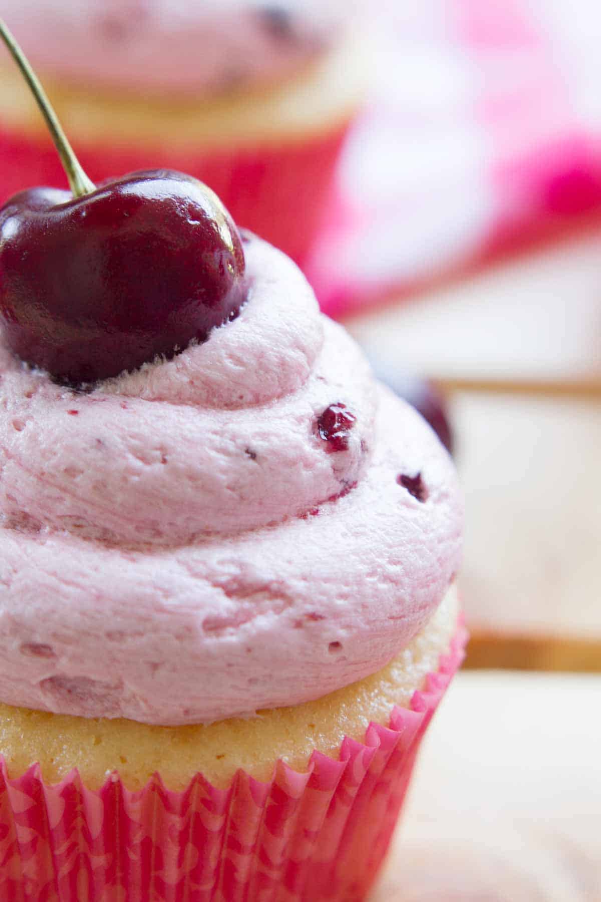 close up of fresh cherry frosting