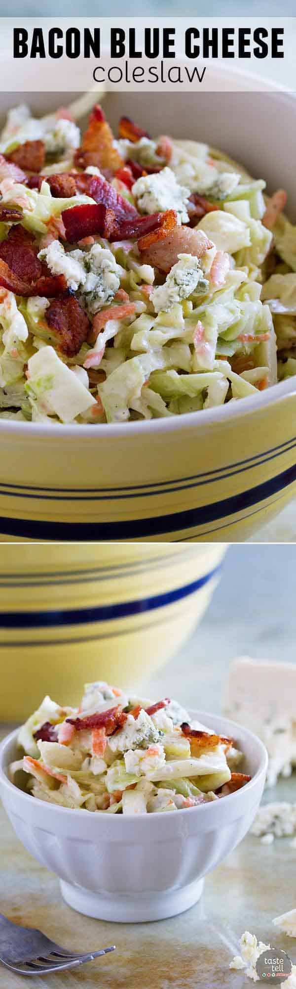 Bacon Blue Cheese Coleslaw Taste and Tell