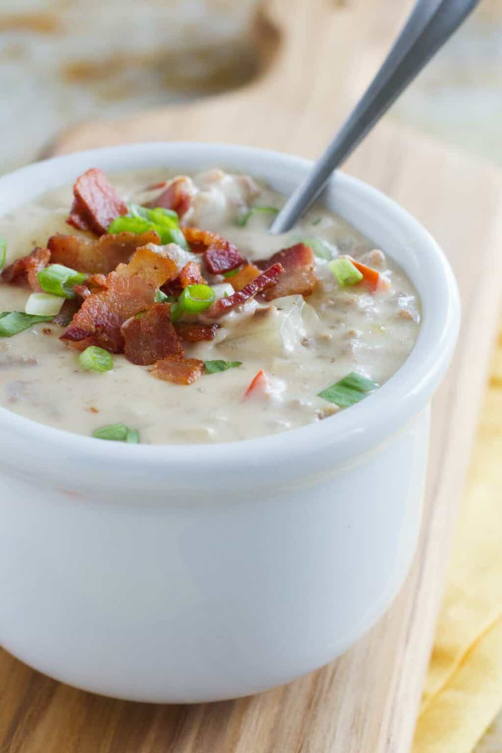 Bacon Cheeseburger Chowder Taste and Tell