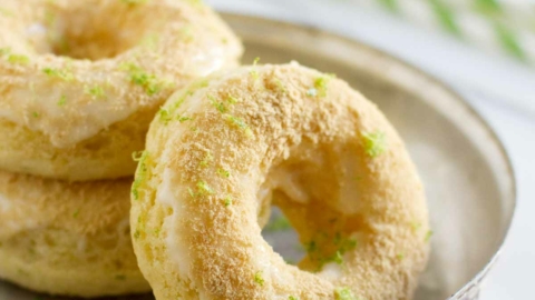 Baked Key Lime Pie Donuts in a dish