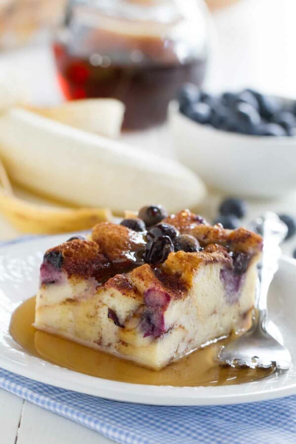 slice of blueberry banana french toast