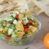 Kiwi and Tangerine Salsa in a bowl