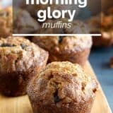 morning glory muffins with text overlay