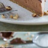 No Bake Nutella Cheesecake collage with text overlay