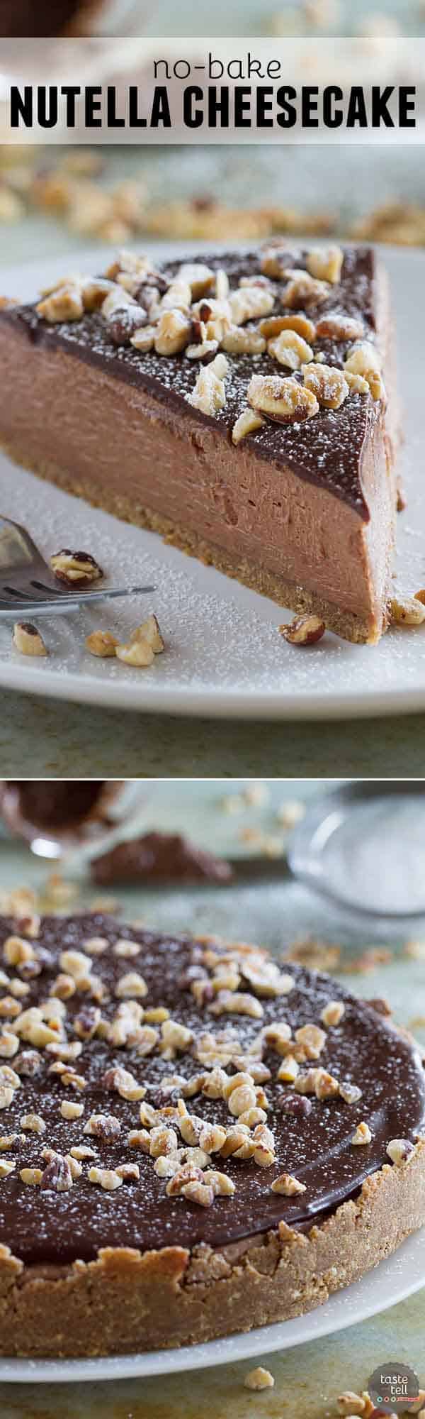 No Bake Nutella Cheesecake - Taste and Tell