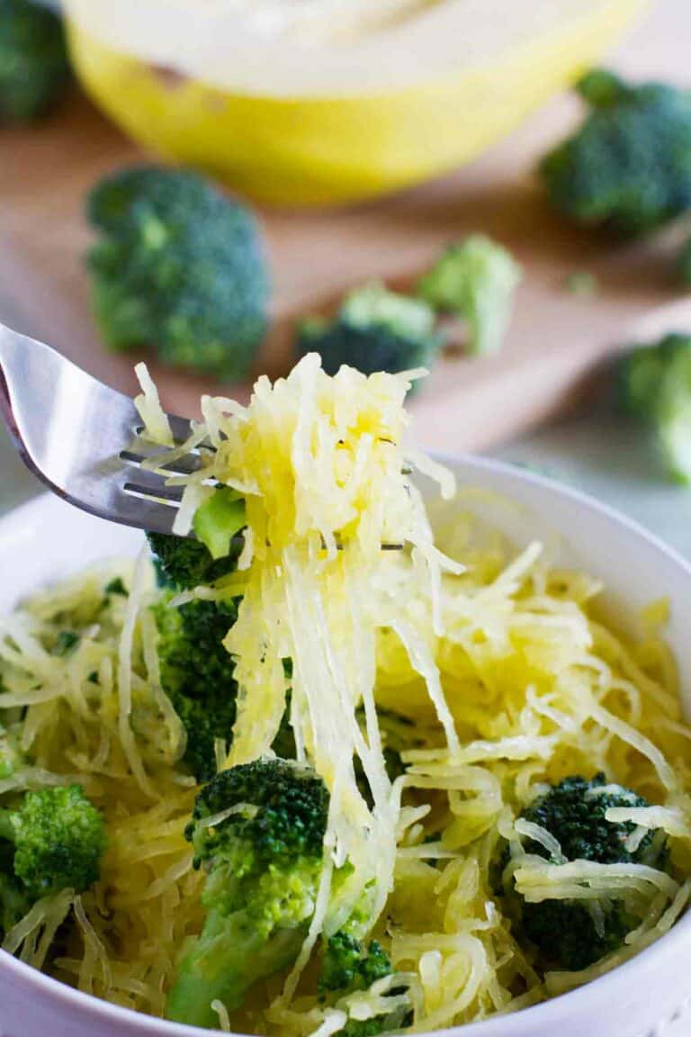 Spaghetti Squash with Broccoli and Lemon Pepper Taste and Tell