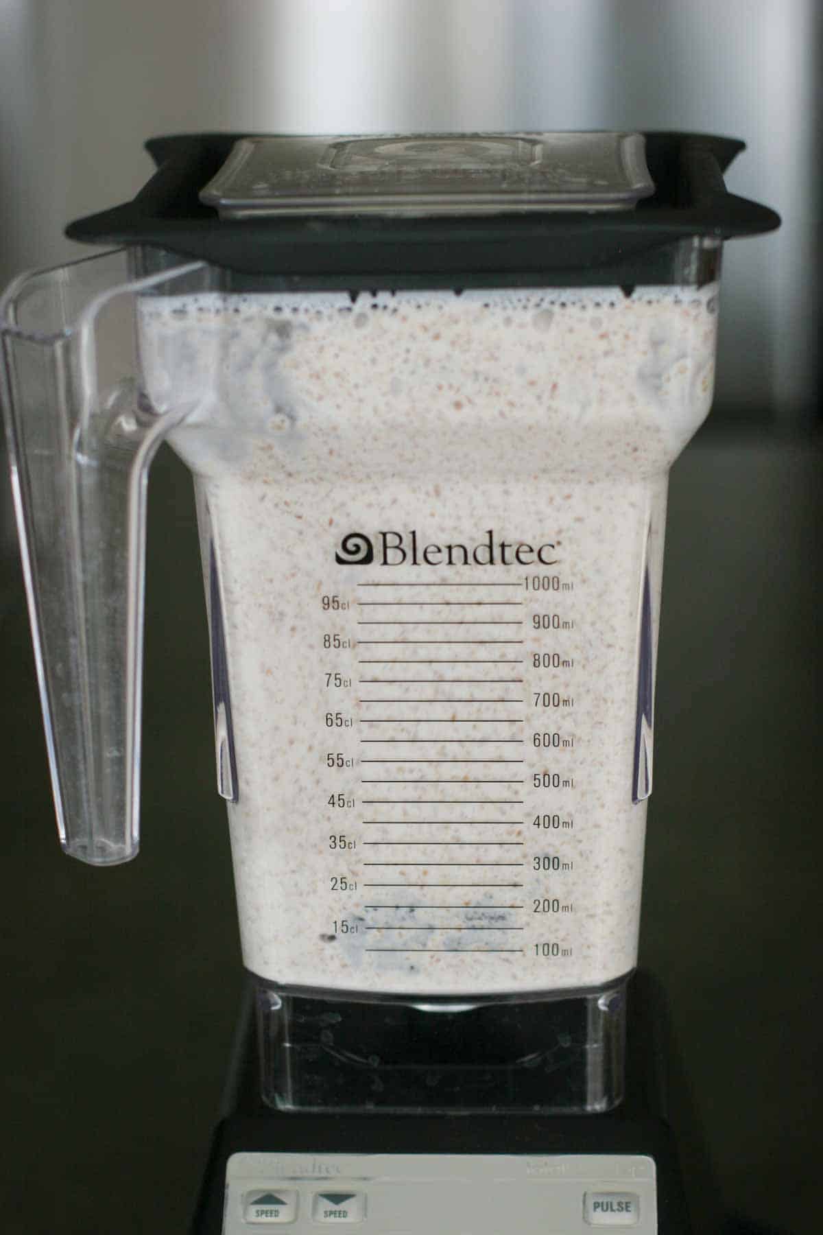 pancake batter in a blender