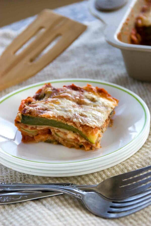 slice of Zucchini Parmesan on a plate