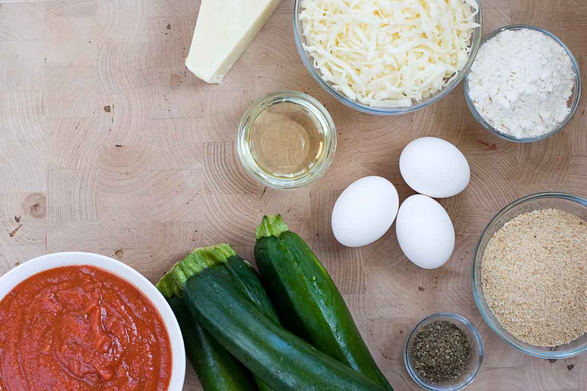 ingredients needed to make Zucchini Parmesan