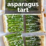 Asparagus Tart with text overlay