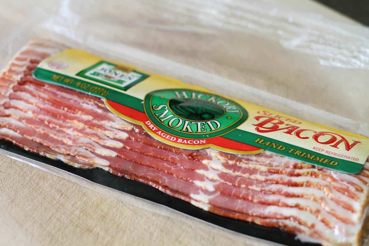 package of hickory smoked bacon from Jones Dairy Farm